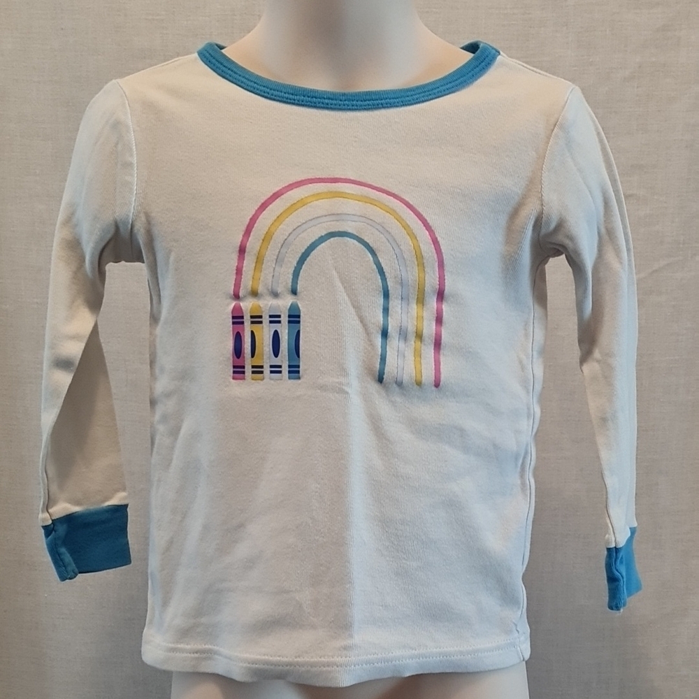 Cat & Jack White Pajamas with Rainbow Design, Crayons, Unisex 3T GUC, Cute Set!!